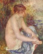 Pierre-Auguste Renoir Kleiner Akt in Blau oil painting on canvas